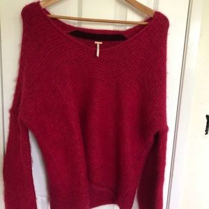 Free People red off the shoulder sweater